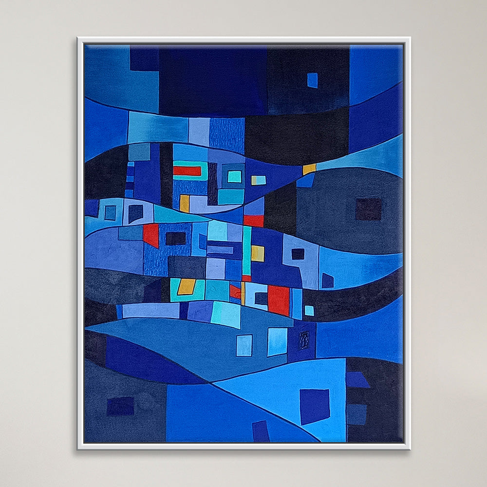 Night Blueprint Painting | Abstract Canvas Paintings for Offices