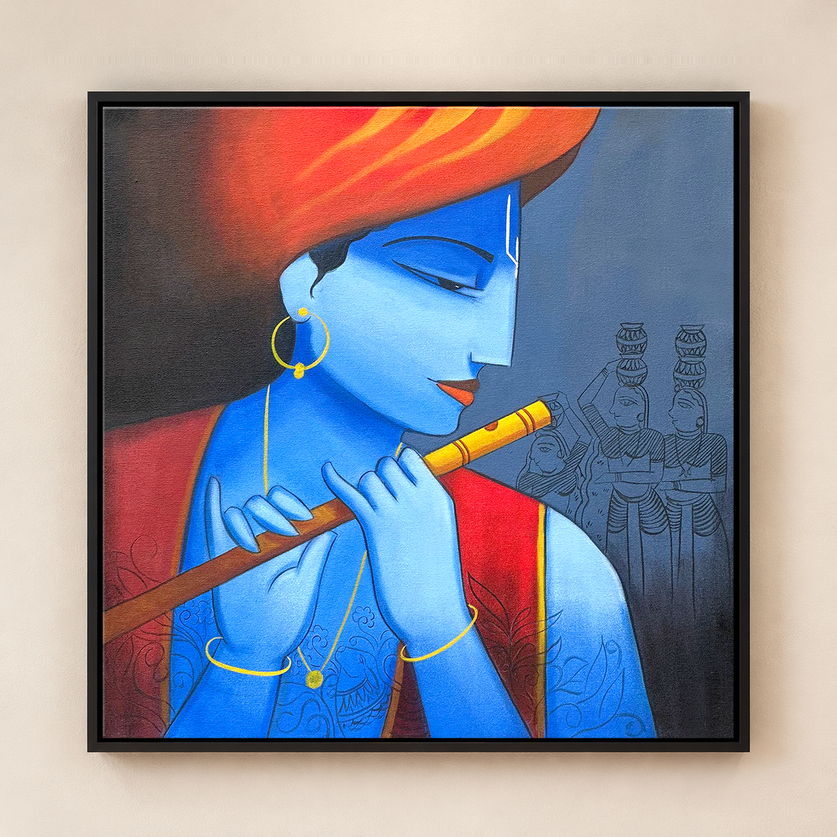 Krishna's Flute Song | Lord Krishna Face Painting by Sajaao