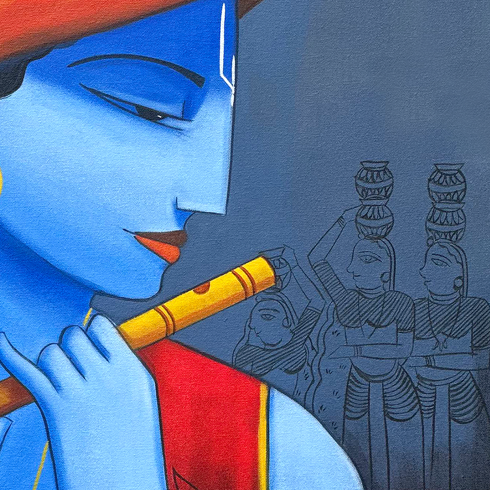 Krishna's Flute Song | Lord Krishna Face Painting by Sajaao