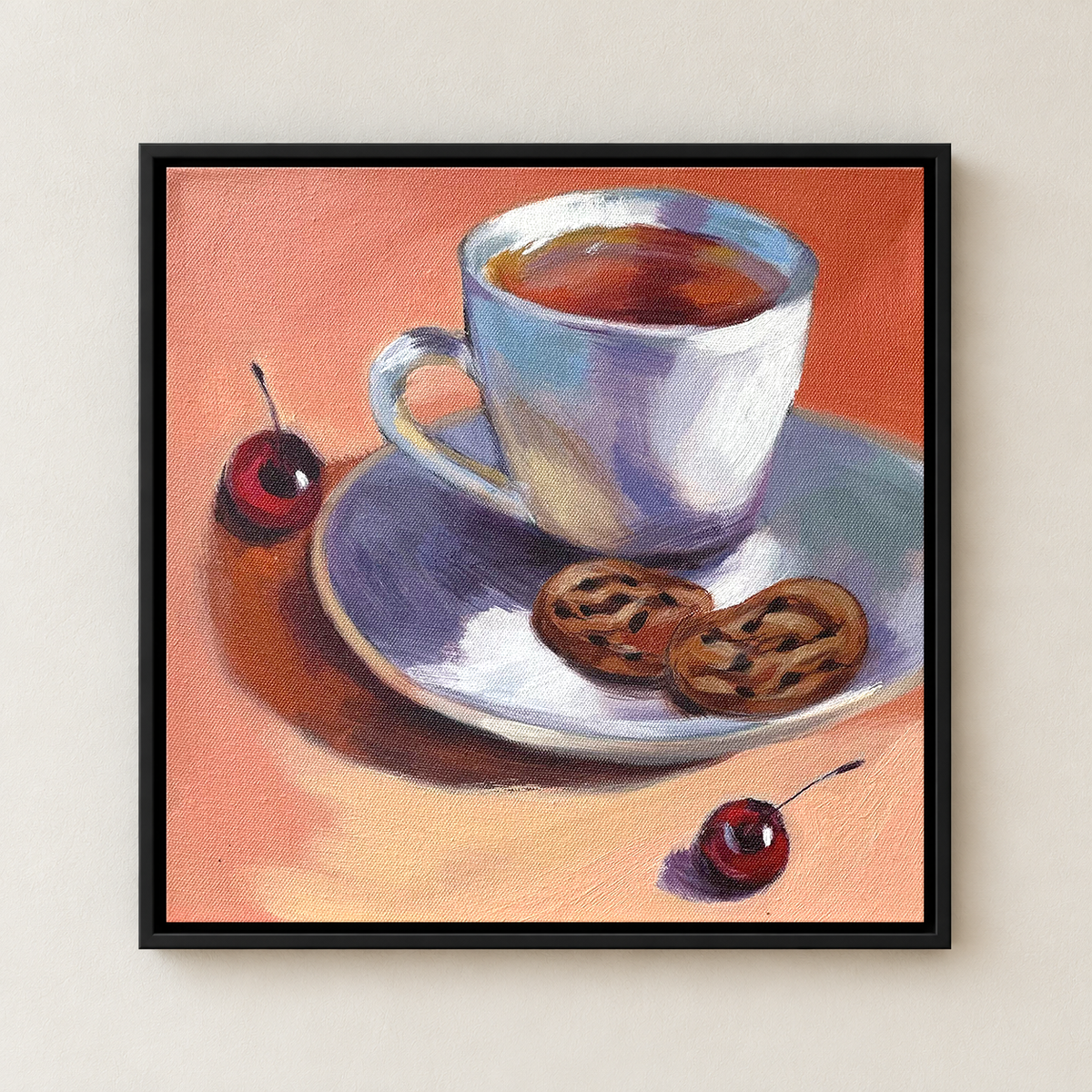 Cookie Companion | Tea and Cookies Still Life Painting by Sajaao