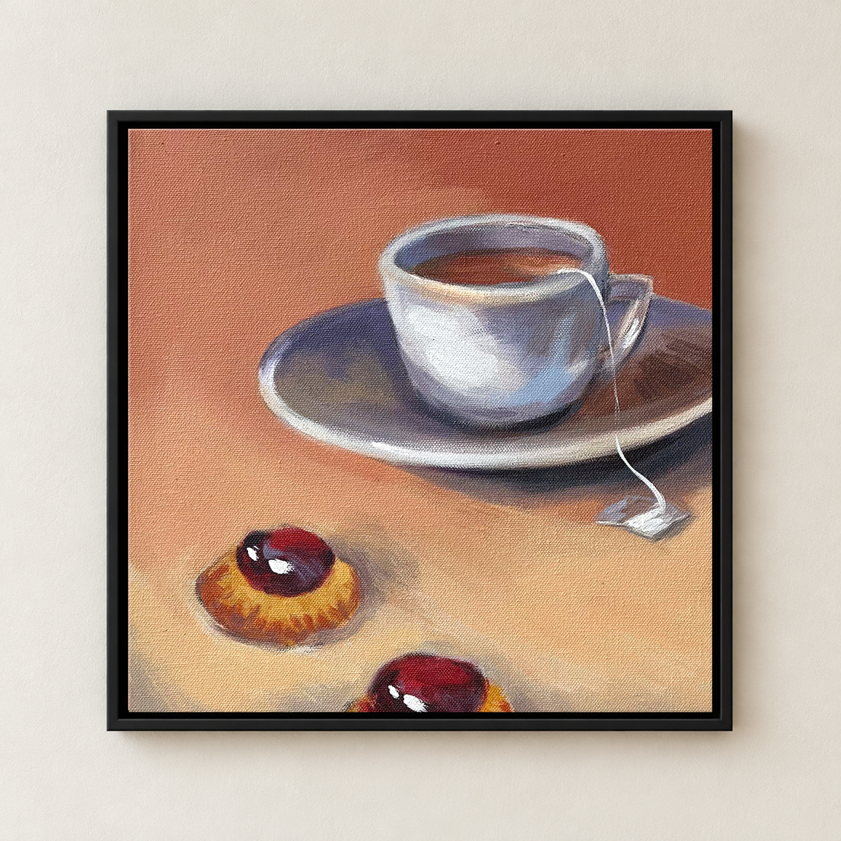 Biscuit Bliss | Tea with Cookies Still Life Painting by Sajaao