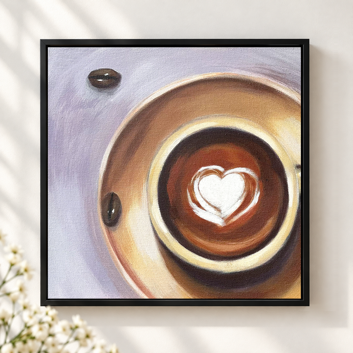 Cup of Love | Heart Latte Art Still Life Painting by Sajaao