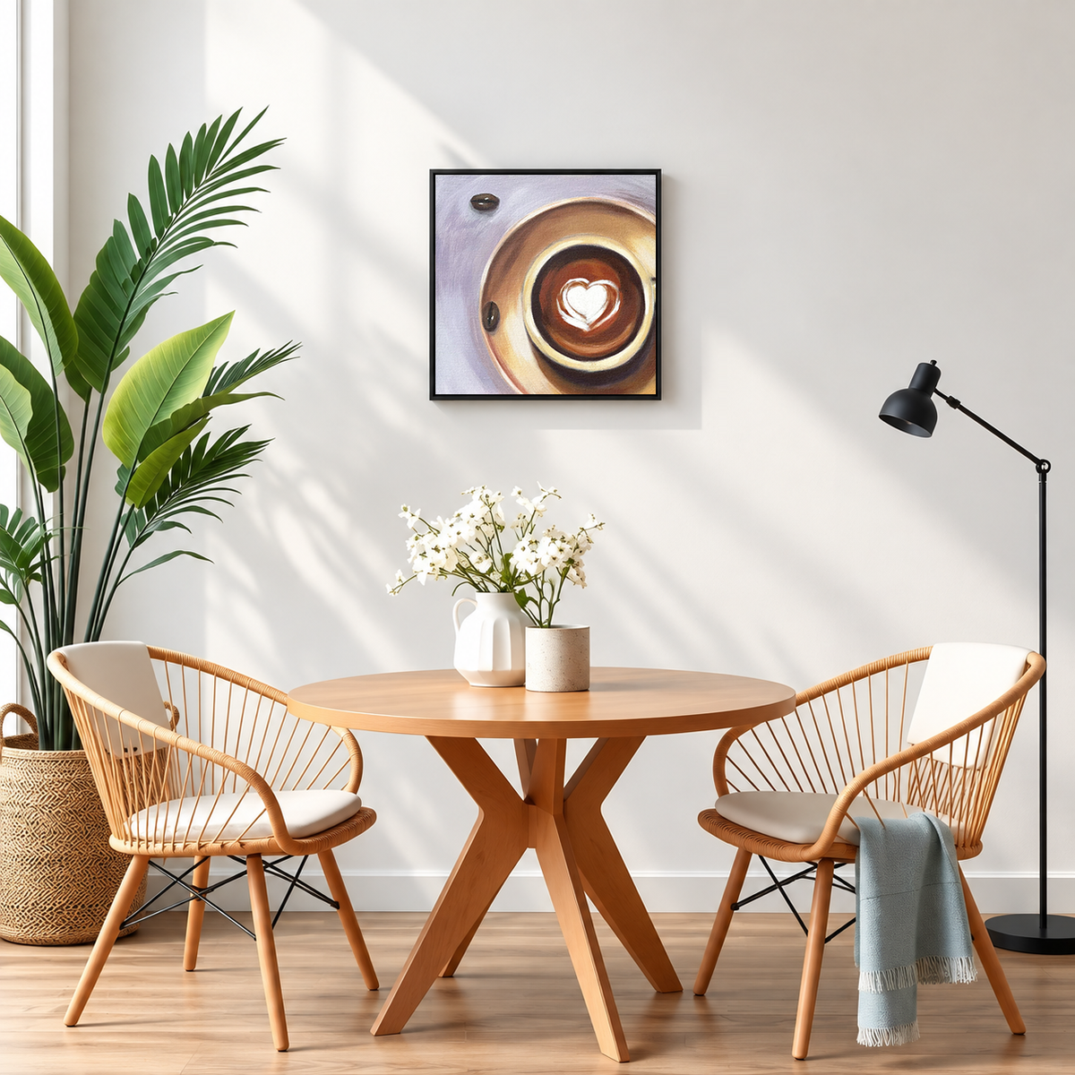 Cup of Love | Heart Latte Art Still Life Painting by Sajaao