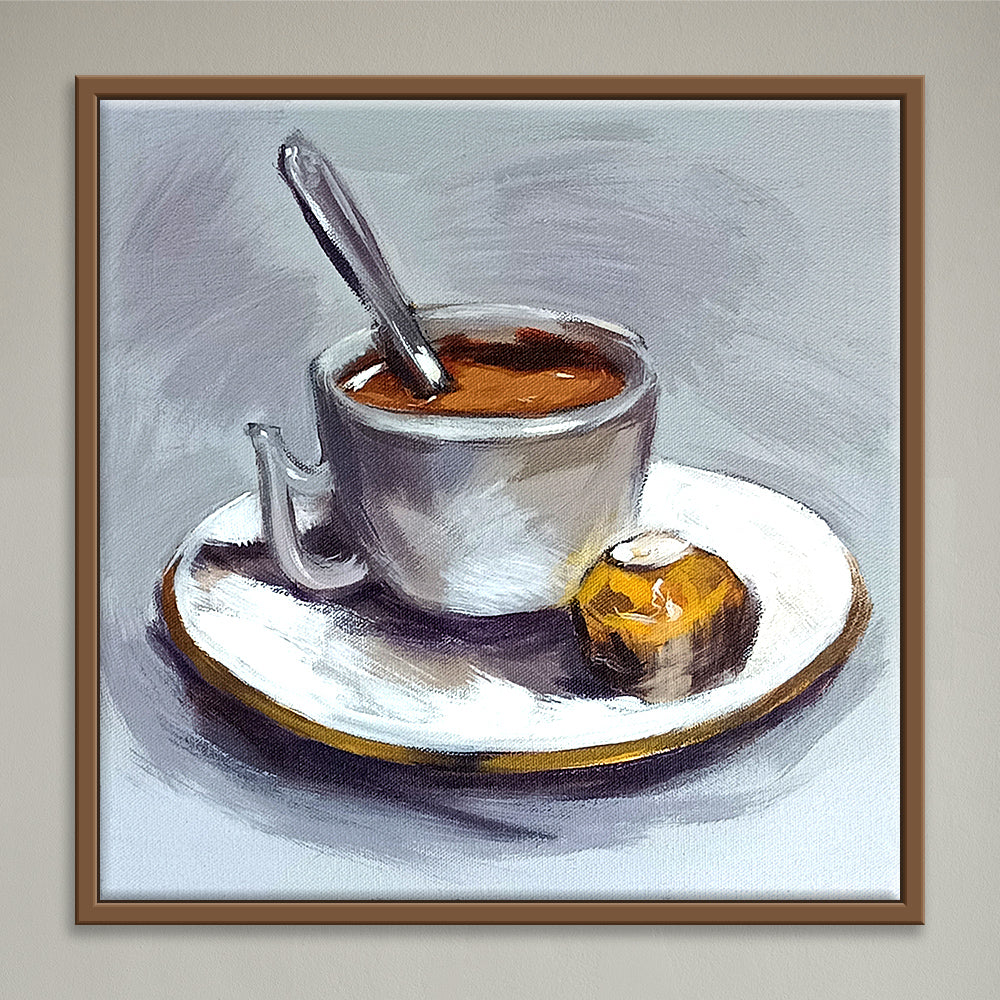 Coffee Morning Comfort Art | Original Warm Coffee Cup Handmade Painting