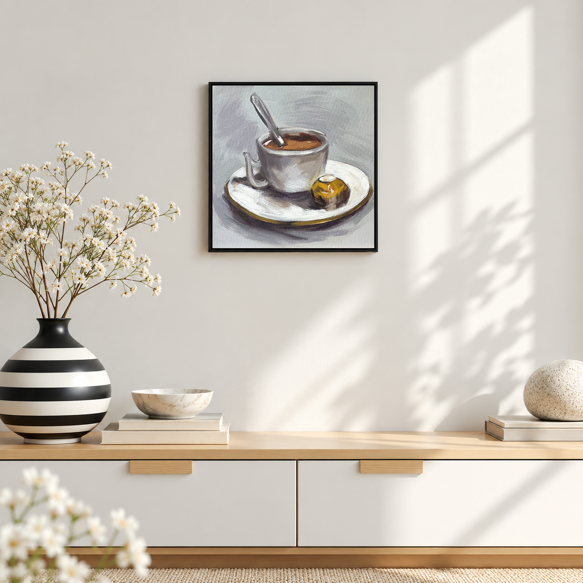 Coffee and Cupcake | Morning Comfort Still Life Painting by Sajaao