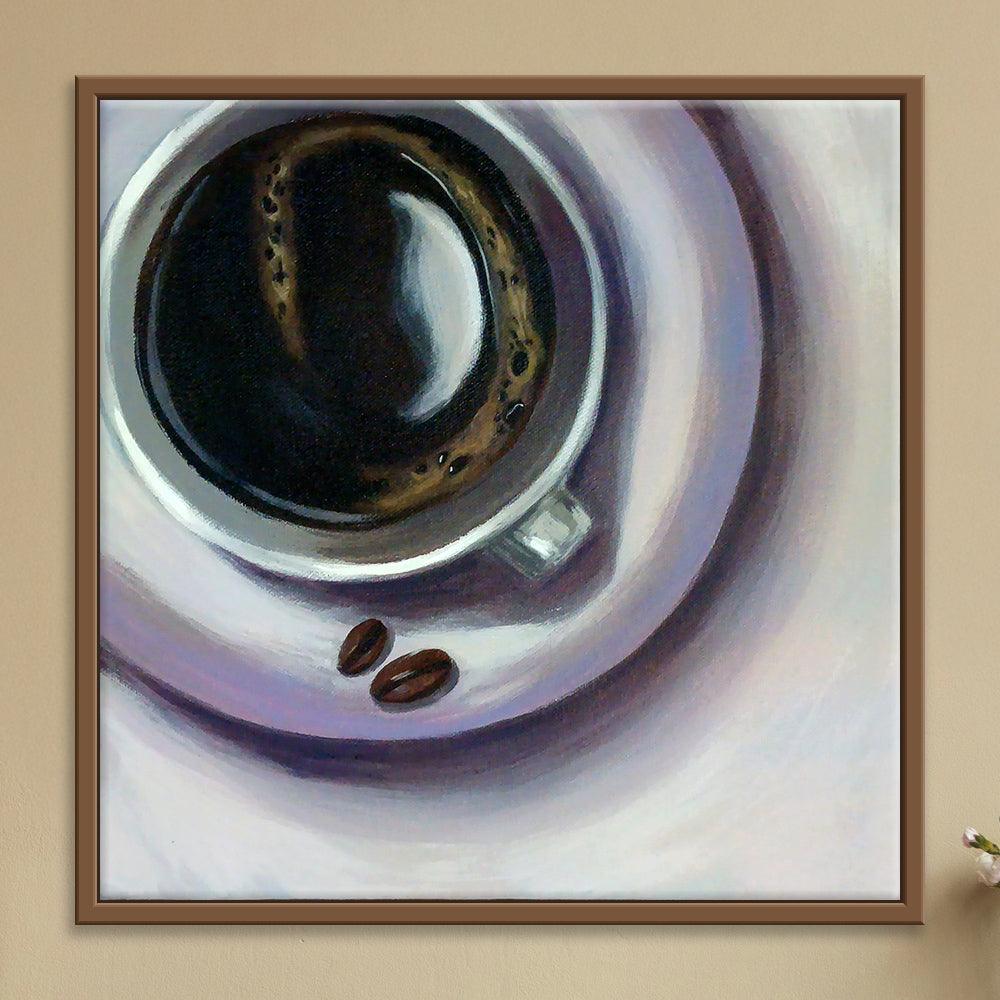 Coffee Depth Art | Still Life Warm Coffee Cup Handmade Painting