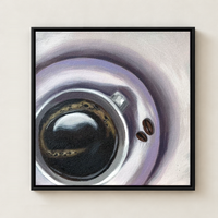 Black Coffee Overhead | Depth Still Life Painting by Sajaao - Image 1