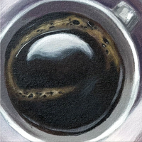 Black Coffee Overhead | Depth Still Life Painting by Sajaao - Image 4