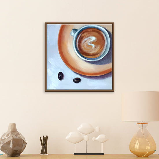 Coffee Harmony Art | Warm Coffee Cup Handmade Painting