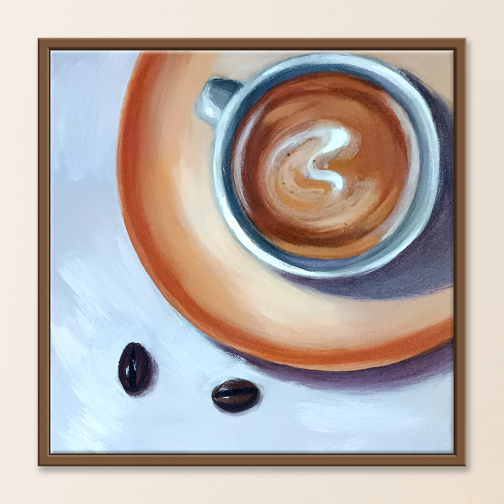 Coffee Harmony Art | Warm Coffee Cup Handmade Painting