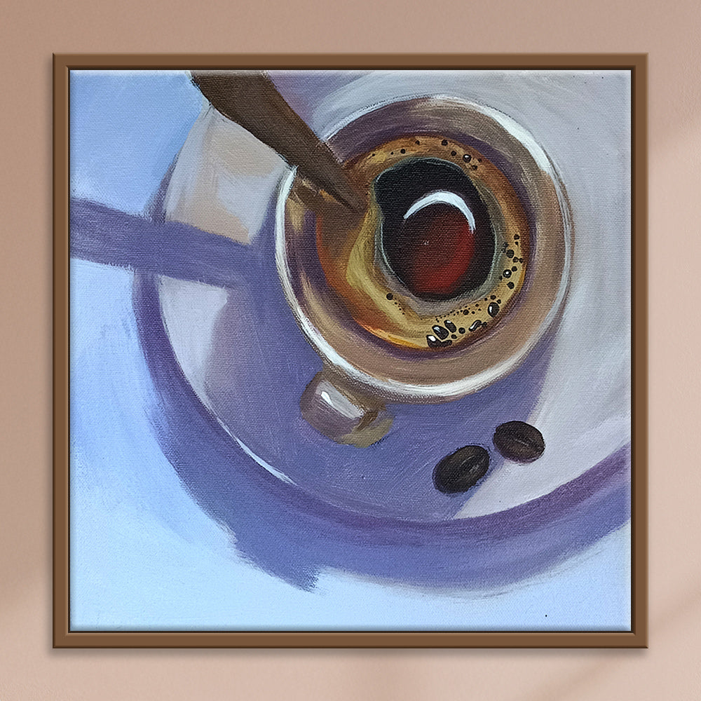 Coffee Awakening Art | Warm Coffee Delight | Handmade Painting