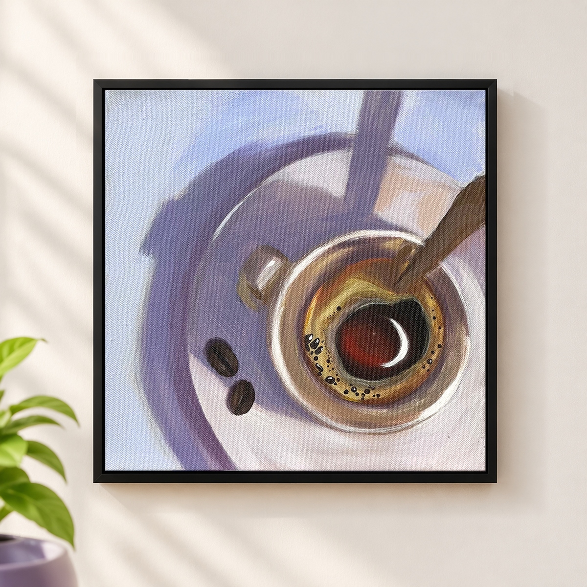 Black Coffee and Beans | Awakening Still Life Painting by Sajaao