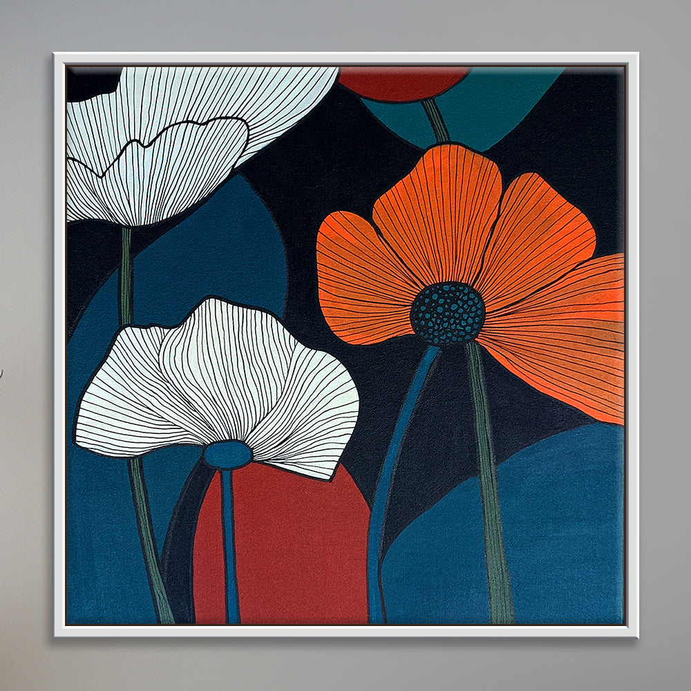 Abstract Floral Bloom Paintings | Abstract Flower Canvas Paintings