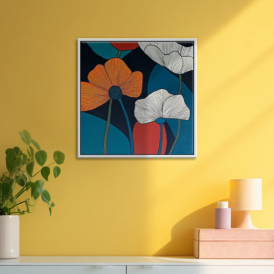 Modern Floral Bloom Paintings | Abstract Flower Canvas Paintings