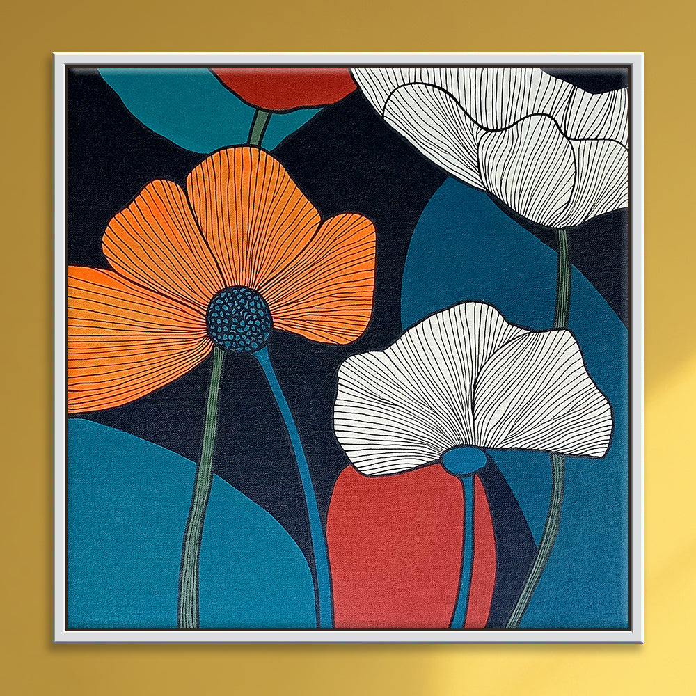 Modern Floral Bloom Paintings | Abstract Flower Canvas Paintings