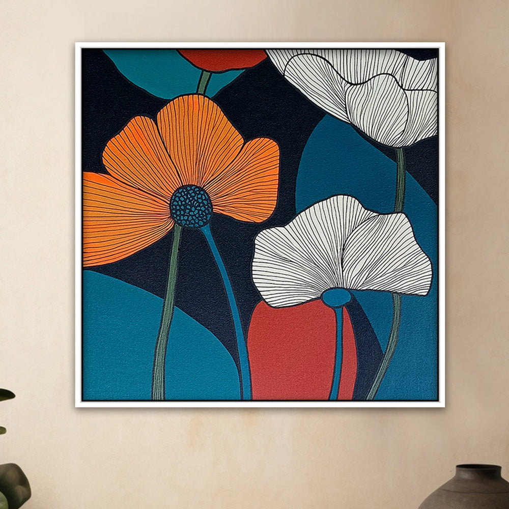 Modern Floral Bloom Paintings | Abstract Flower Canvas Paintings