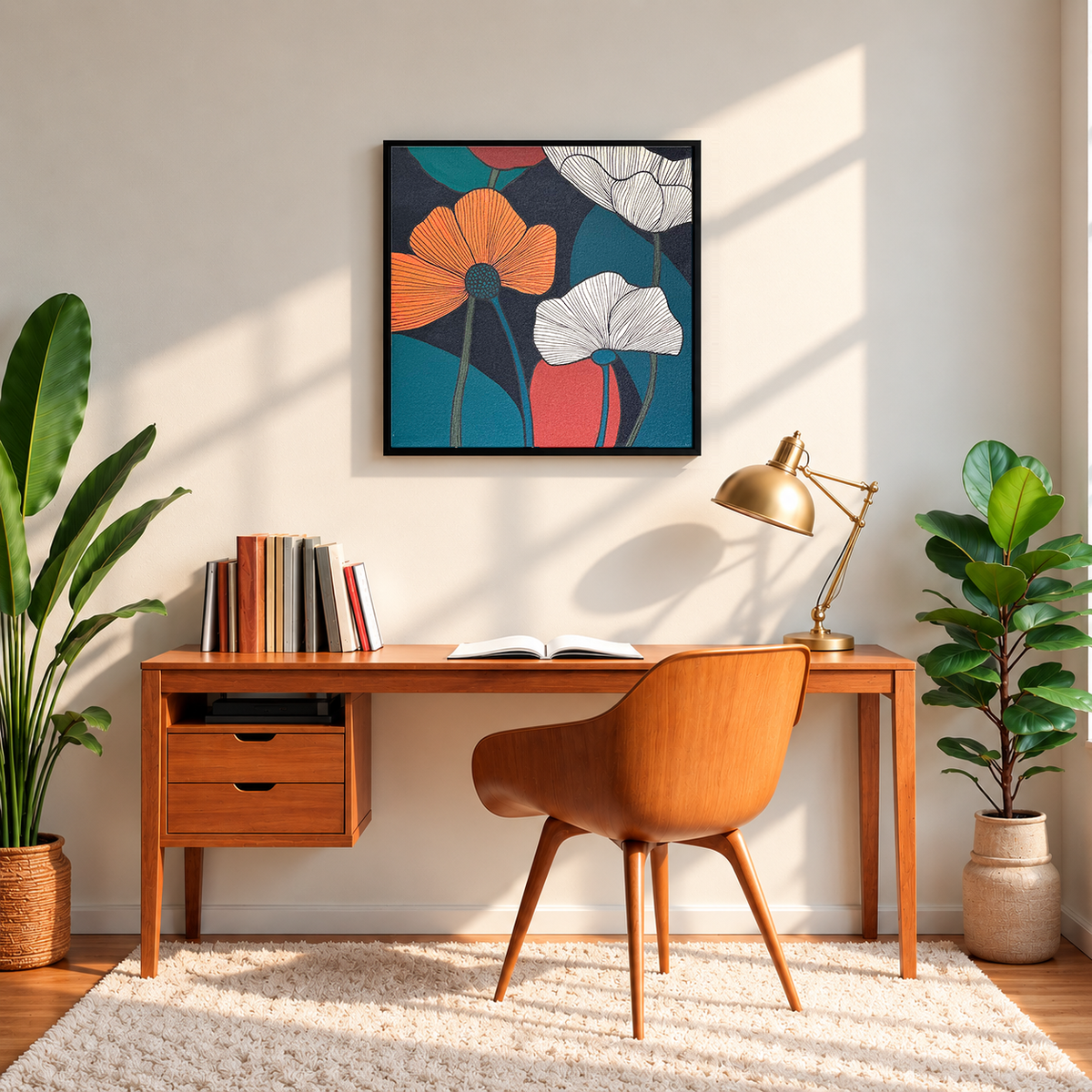 Sunset Petals | Floral Pattern Delicately Rendered Painting