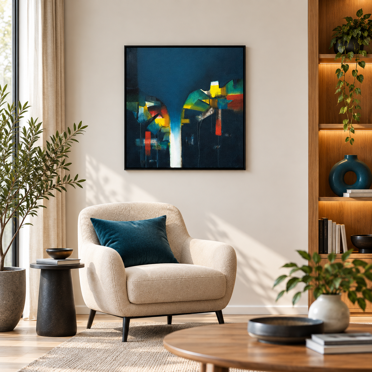 Brushwork Beside the Brook | Geometric Abstract Painting