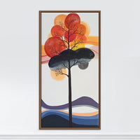 Landscape Painting, River of Glow | Autumn Landscape Painting, River Delicately Rendered Painting - Image 1