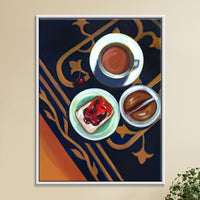 Irani Cafe Spread | Tea and Bun Maska Still Life Painting by Sajaao - Image 1