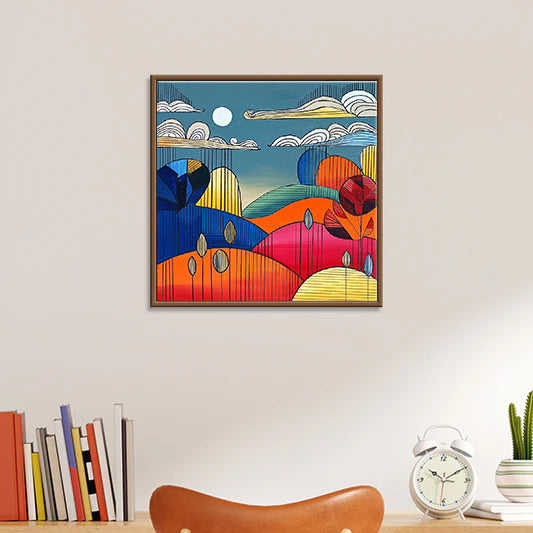 Rainbow Land 01 | Abstract Acrylic Painting on Canvas | Graphical Paintings