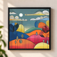 Chromatic Horizons | Modern Graphical Landscape Painting - Image 1