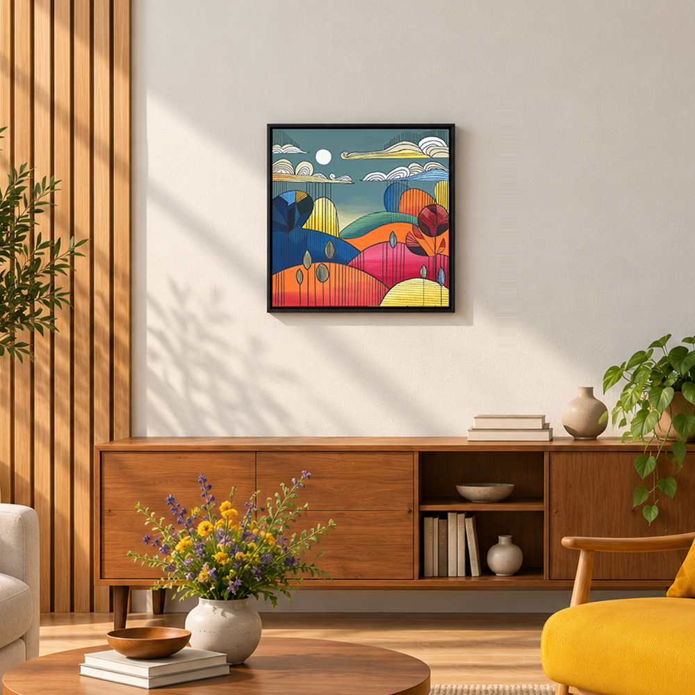 Chromatic Horizons | Modern Graphical Landscape Painting