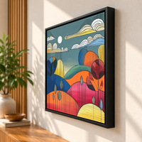 Chromatic Horizons | Modern Graphical Landscape Painting - Image 4