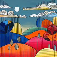 Chromatic Horizons | Modern Graphical Landscape Painting - Image 3