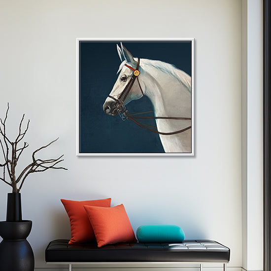 White Horse Paintings | Majestic Horse In Motion | Realism Handmade Painting