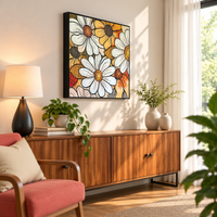 Daisy Bloom Burst | White Daisy Pattern Painting by Sajaao - Image 3