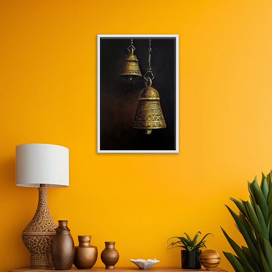 Temple Bell Painting | Handmade Spiritual Bell Painting