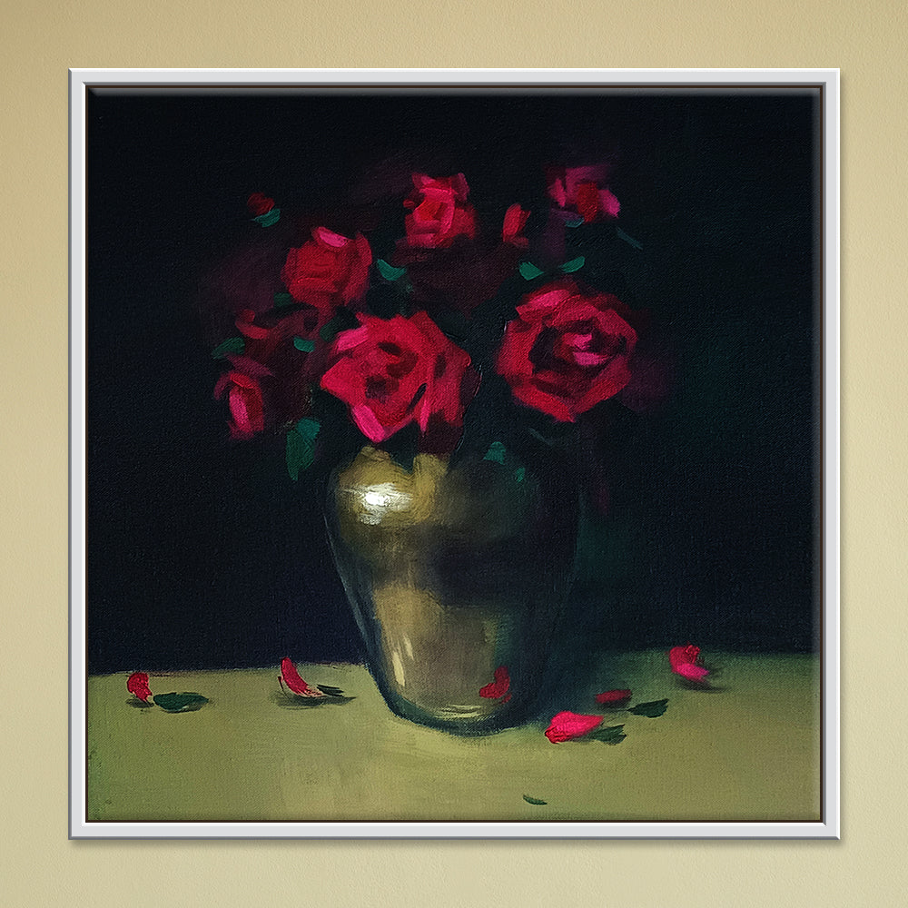 Golden Flower Pot Art | Floral Harmony in a Pot| Luxury Handmade Flower Pot Paintings
