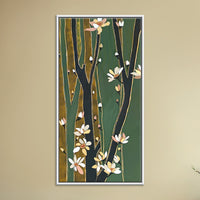 Blossoms on Bare Branches | White Flower Painting by Sajaao - Image 1