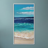 Golden Hour Shore | Beach Landscape Delicately Rendered Painting - Image 1