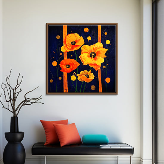 Radiant Petals Paintings | Flower Canvas Painting | Vibrant Floral Paintings