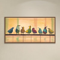 Birds at First Light | Flock on Branch Contemporary Painting - Image 1
