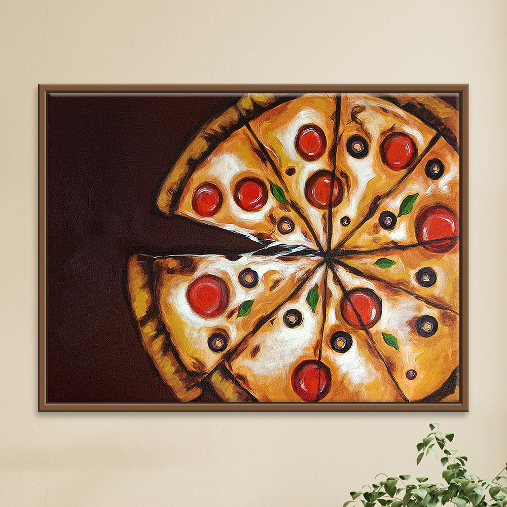 Pizza Delight Art | Mouth-watering Pizza Delight | Food Art Handmade Painting