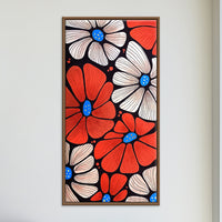 Bloom in Red and White | Floral Pattern Painting by Sajaao - Image 1