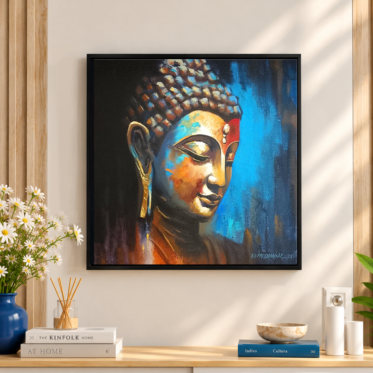 Buddha in Repose | Serene Buddha Meditation Painting by Sajaao
