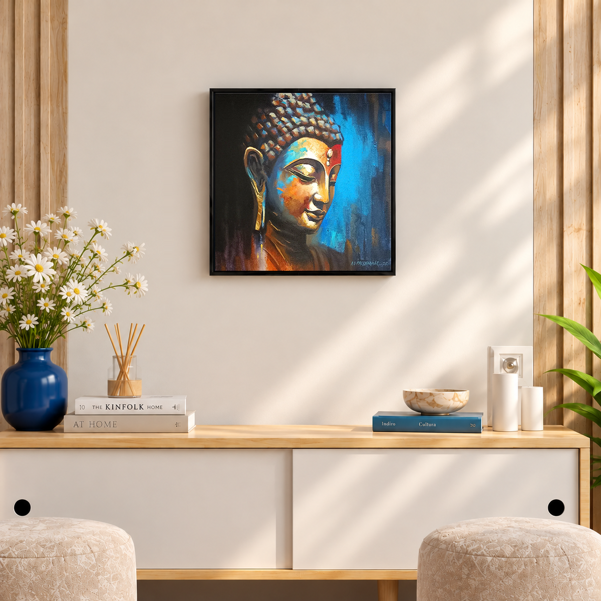 Buddha in Repose | Serene Buddha Meditation Painting by Sajaao