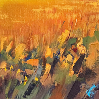 Pastoral Meadow | Green Meadow Landscape Painting by Sajaao - Image 3