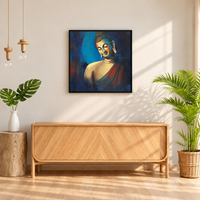 Buddha in Blue Meditation | Realistic Buddha Painting by Sajaao - Image 2