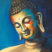 Buddha in Blue Meditation | Realistic Buddha Painting by Sajaao - Image 3
