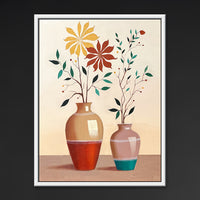 Vessels in Earth Tones | Two Vases Still Life Painting by Sajaao - Image 1
