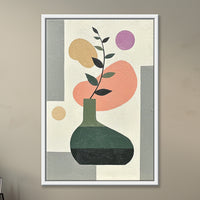 Bloom in Stacked Circles II | Boho Style Modern Plant Painting - Image 1