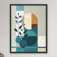 Sprout in Pink Spheres | Boho Modern Botanical Painting - Image 1