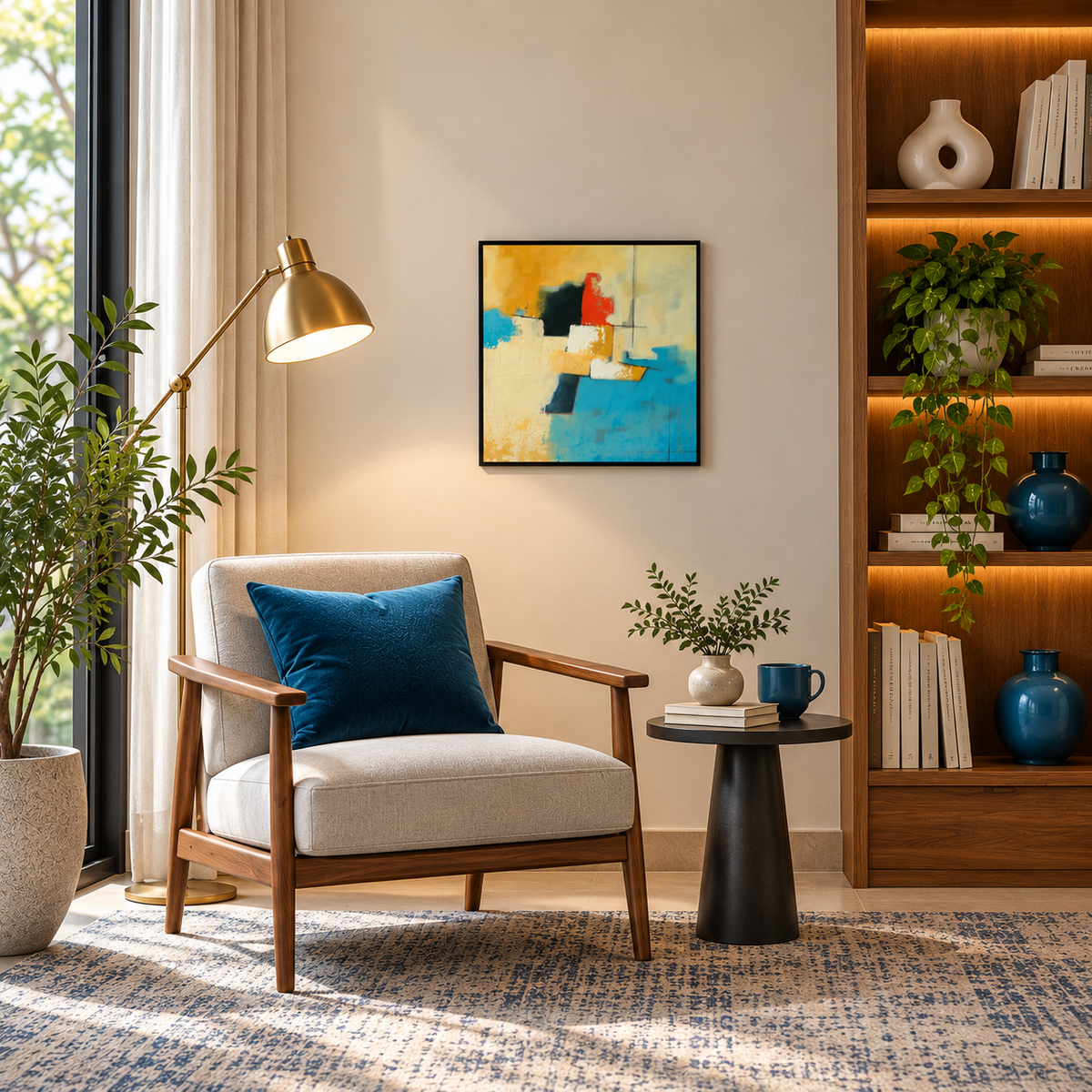 Coral Stack | Abstract Colour Block Painting for Living Room