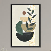 Sprout Beneath the Coral Sun II | Minimalist Boho Plant Painting - Image 1