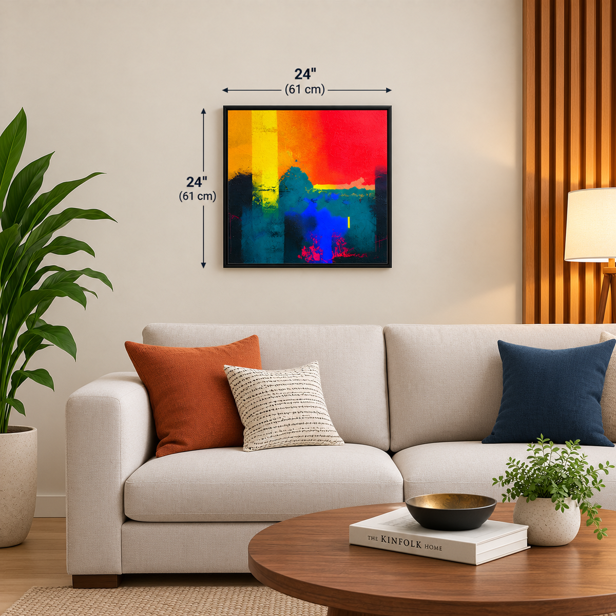 Fields of Fire and Shadow | Abstract Sunset Colour Painting